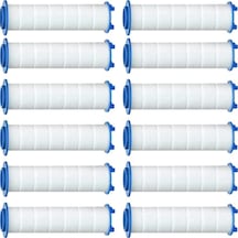 Leezsing 12 Adet Yüksek Akışlı Plastik Duş Filtresi Seti - Beyaz, 8 Cm Uzunluk Diğer