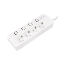 Techmore Yamatik Xman 4'lü Ayrı Anahtarlı 1.5 Metre 4000w 16ah Termal Güvenlik Akım Korumalı Grup Priz