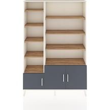 Arges Dolap 10 Raflı 3 Kapaklı 132x30x195 Aytaşı-antrasit/çam Aytaşı