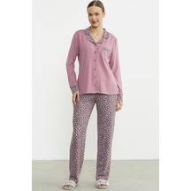 Sementa Leopar Kombinli Gömlek Pijama Takım - Pembe Pembe