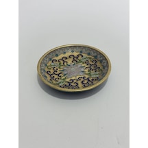 Antika Cloisonne Fincan Tabağı 8cm Mavi