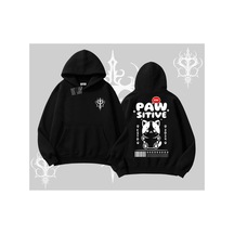 Paw Sitive Kedi Arka Baskılı Kapşonlu Sweatshirt