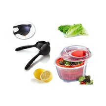 Turuncu Salata Kurutucu Ve Döküm Narenciye Limon Sıkacağı 2'li Set