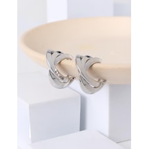 Jimmy Key Jimmy Key Gümüş Rengi Asimetrik Sarmal Model Küpe 6sw438800161