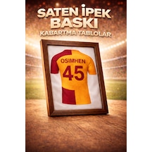 Sarı Kırmızı Futbol Taraftar Forma Tablo Ahşap Çerçeveli Saten İpek Baskı Kabartma Tablolar Kahverengi - 864954625 Kahverengi