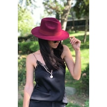 Külah Bordo Fötr Şapka Bordo-Standart