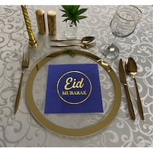 Gold Yaldızlı Lacivert Eid Mubarak Ramazan Peçete 33x33