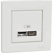 Schneider Eph2700321 Asfora Beyaz İkili Type C Usb Prizi 2.4 A
