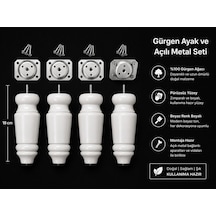 Turkıshrug Kıngdom 4'lü Ahşap Torna Tombul Ayak 30 Cmgürgen Mobilya Ayağı Koltuk Ayağı Koltuk Ayağı Orta Sehpa Ayağı Tv Ünitesi Ayağı Beyaz