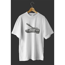 Noıssey -wed Tank 2 Tasarım Baskılı Oversize T Shirt Beyaz