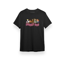 Scooby Doo Team Heads Logo Siyah Kısa Kol Erkek Tshirt 001
