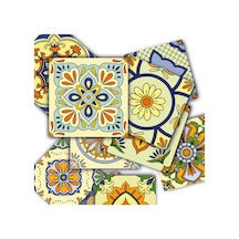 Tink Kendinden Yapışkanlı Sarı Tile Desenli Pvc Karo Kaplama 20x20 Cm 6'lı Paket