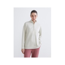 LC Waikiki Alıta Cıty Farkıyla Lcw Everyday Gri Dik Yaka Kadın Sweatshirt Gri - 924123697 Gri