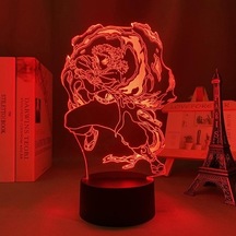 Goldenqian Anime 3d Işık Demon Slayer Kyojuro Rengoku Yatak Odası Dekoru Için Gece Lambası Odası Dekor Hediye Manga Led Lamba Kimetsu Hiçbir Yaiba Xr9m1x Siyah