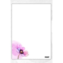 A5 Çiçek Bloknot Çizgisiz Defter - 50 Yaprak - Memopad - Notepad - Not Defteri - Not Kağıdı - 1949 Çok Renkli
