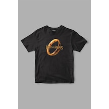 "lord Of The Rings" Lotr Yüzük Ring Baskılı Tişört Siyah