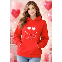 Stil X Sevgililer Gününe Özel, Kapüşonlu Kadın Sweatshırt, Valentıne's Day Kırmızı