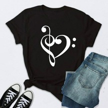 Herşey Nota Sol Anahtar Fa Anahtar Unisex Tshirt 001