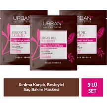 Argan Oil & Keratin Kolay Kırılan Yıpranmış Saçlara Özel Duş Öncesi Saç Bakım Maskesi 3x50ml-vegan