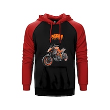 Ktm 1290 Super Duke Racing Kırmızı Renk Reglan Kol Kapşonlu Sweatshirt Kırmızı