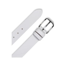 Mft Leather Hakiki Deri Erkek Kemer Düz Dikiş, 4 Cm, Beyaz 2553 Beyaz