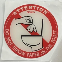 Lalizas Silikon Sticker "Tuvalate Çöp Atmayınız"