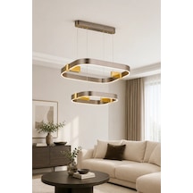 2'li Modern Premium 3 Renkli Ledli Sarkıt Avizesi Platin Salon Mutfak Oturma Odası Modelleri 160w Beyaz