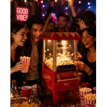 Mey İthalat Yağsız Popcorn Makinesi Hızlı Sıcak Hava Mısır Patlatıcı Ev Tipi Kullanım Renkli