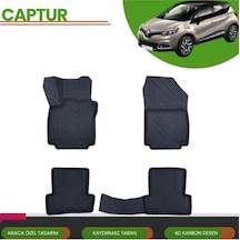 Renault Captur 2015+ Araca Özel 4d Havuzlu Paspas Takımı Karbon