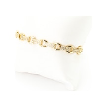 Biem Dikdörtgen Taşlı Xuping Bileklik Gold/gümüş