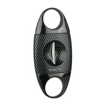 Quantoro Gunmetal Karbon Desenli Metal V-cut Puro Makası Kesici - Trz2004