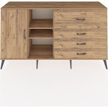 Kronos Konsol 4 Raflı 4 Çekmeceli Tek Kapaklı 176x59x99 Çam-çam Atlas Çam - Atlas Çam