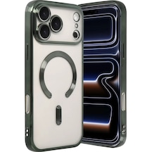 Newface Apple Uyumlu İphone 17 Pro Max Kross Magneticsafe Kapak - Koyu Yeşil - Özel Seri 8683140878900