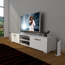 Decoraktiv Eko 140 Mdf Dvd Tv Ünitesi Tv Sehpası - Parlak Beyaz Parlak Beyaz
