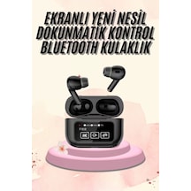 Kulak İçi Bluetooth Kulaklık Ekranlı Müzik Dinleme Çağrı Cevaplama Siyah