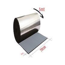 Araç Oto Ses Isı Yalıtım Bandı 3mm X 20cmx5metre Alüminyum Folyolu Kauçuk Bant Izolasyon Malzemesi