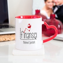Kişiye Özel Finansçı Kalpli Kupa Bardak Çok Renkli