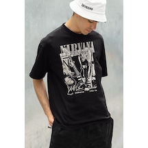 Nirvana Kurt Cobain 1982-94 Baskılı Unisex Oversize Rock Metal Ti Siyah