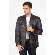 Sposo G-69 Su Itici Kumaş Çıkma Kapşonlu Siyah Erkek Spor Ceket