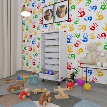 Kenzlife Sepetli Mutfak Dolabı Ruberu Byz 098x45x30 Banyo Oyuncak Çamaşır Beyaz 7 Li Sepet