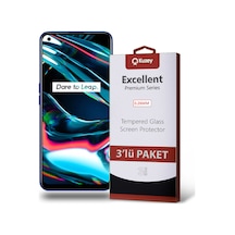 Realme 7 Pro ile Uyumlu Kırılmaz Cam Ekran Koruyucu Ekonomik 3'lü Paket
