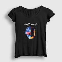 Presmono Kadın Random Daft Punk T-shirt Siyah