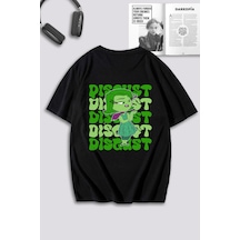 Unisex Kadın Erkek Ters Yüz Sırt Baskılı Özel Tasarım Oversize T-shirt Siyah2 Mck0549 Siyah