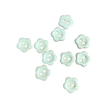 10 Adet 10 Mm Çiçek Düğme Kırık Beyaz