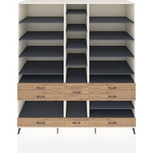 Kronos Dolap 19 Raflı 8 Çekmeceli 220x59x243 Aytaşı-antrasit/çam Antrasıt/atlas Çam
