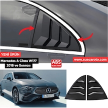 Mercedes A Class W177 2018 Ve Sonrası Uyumlu Kelebek Cam Izgarası Kelebek Cam Vizörü İthal Havalandırma Sağ Sol Takım Parlak Siyah 1.sınıf 00 Şüscaroto Aksesuar
