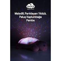 Cloud-b Melodili Parıldayan Yıldızlı Peluş Kaplumbağa 29,5x20x10,5 Cm Pembe