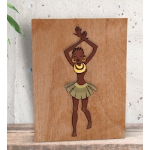 Bk Gift African Woman Tasarımlı Dekoratif Mini Kanvas Tablo 15x20cm-1