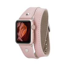 Apple Uyumlu  Watch Deri Kordon 42-44-45mm Slim Dtst Nu2