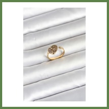 Bezos 316l Çelik Gold Renk Kalp Model Kadın Yüzük Hb006